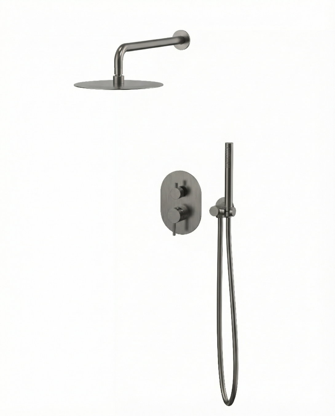 Linea shower set 3-Piece gunmetal/brushed gold/matt black/silver