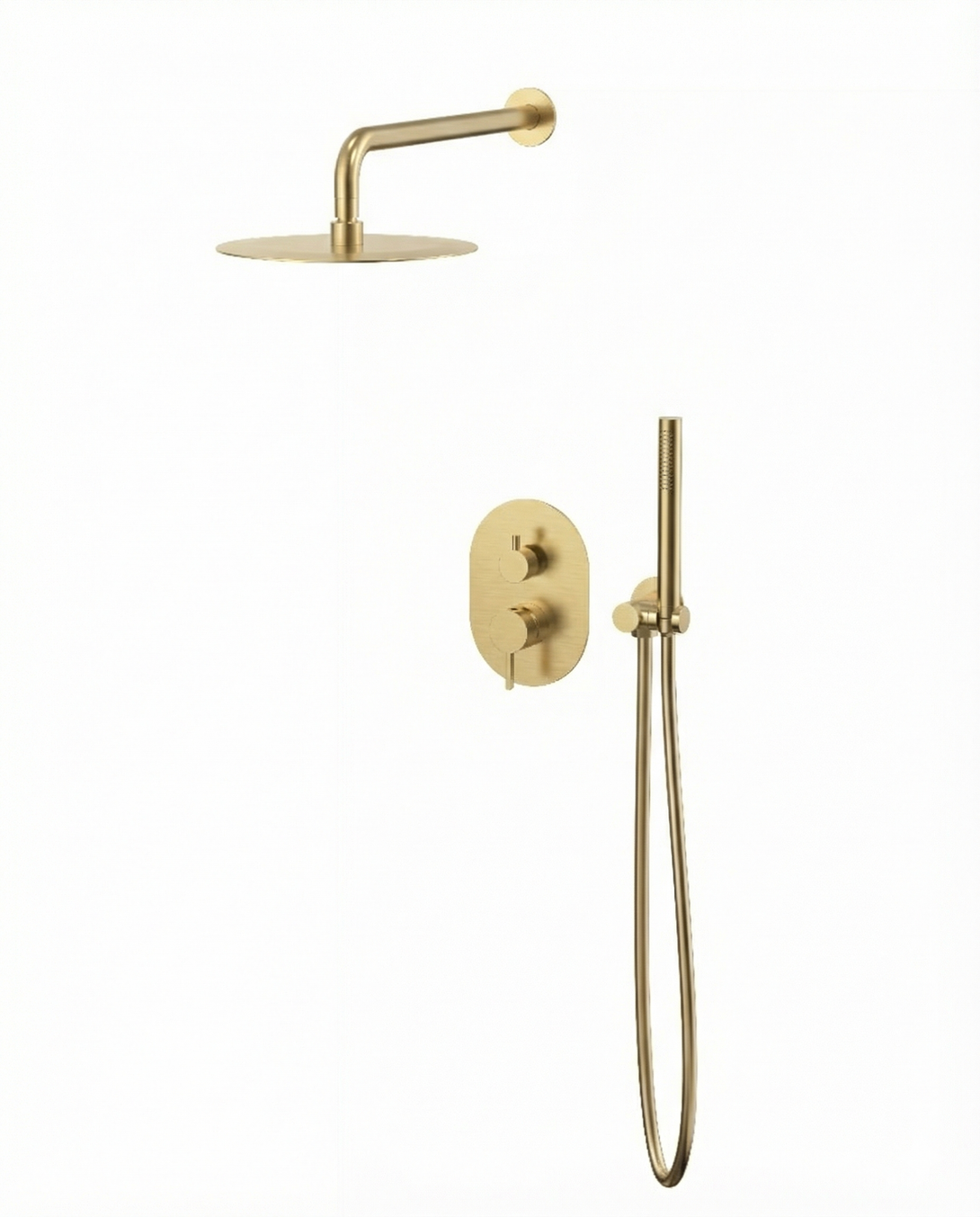 Linea shower set 3-Piece gunmetal/brushed gold/matt black/silver