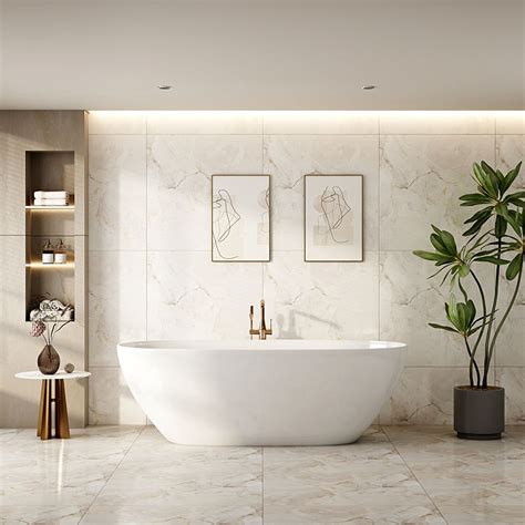 Pilato Freestanding Bathtub – Gloss White / Matt White