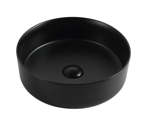 Sasso 30 Counter-top Round Basin - Matt Black