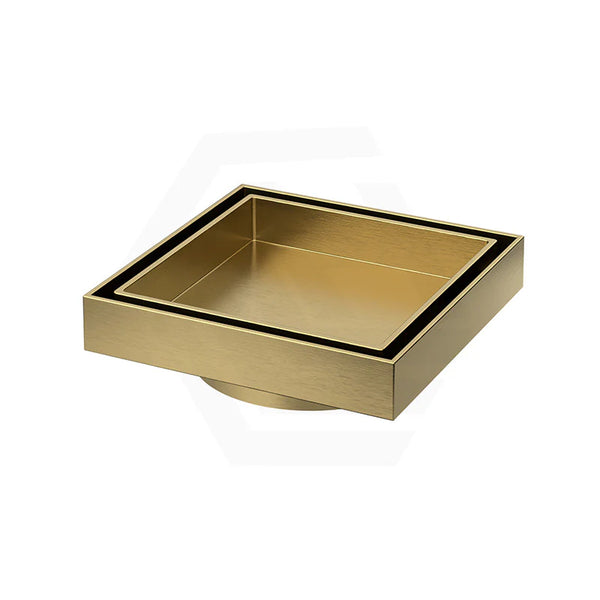 KANO Square Silver Tile Insert Floor Waste Drain and 90mm Outlet Stainless Steel 304